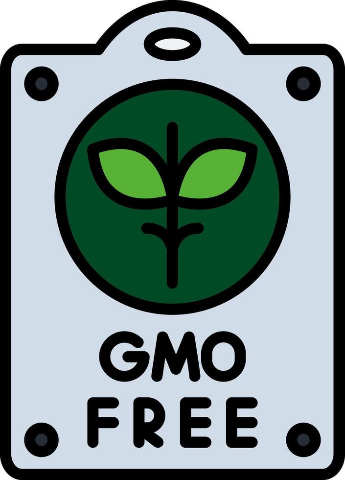 Gmo Free Line Filled Icon vector