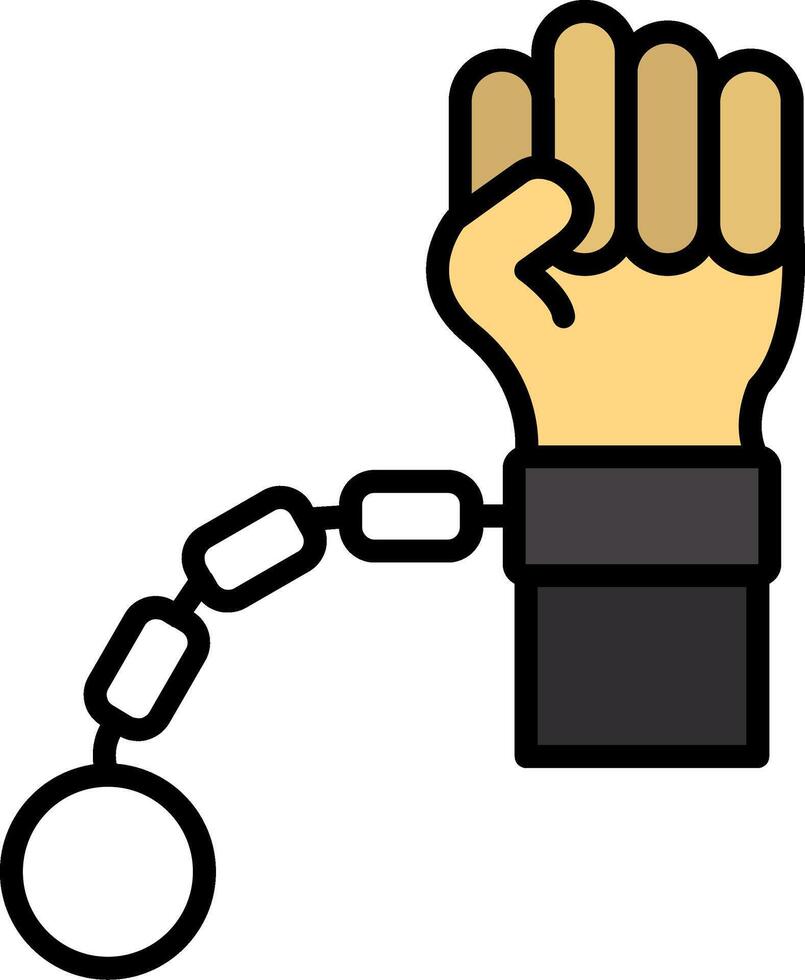 Slave Line Filled Icon vector