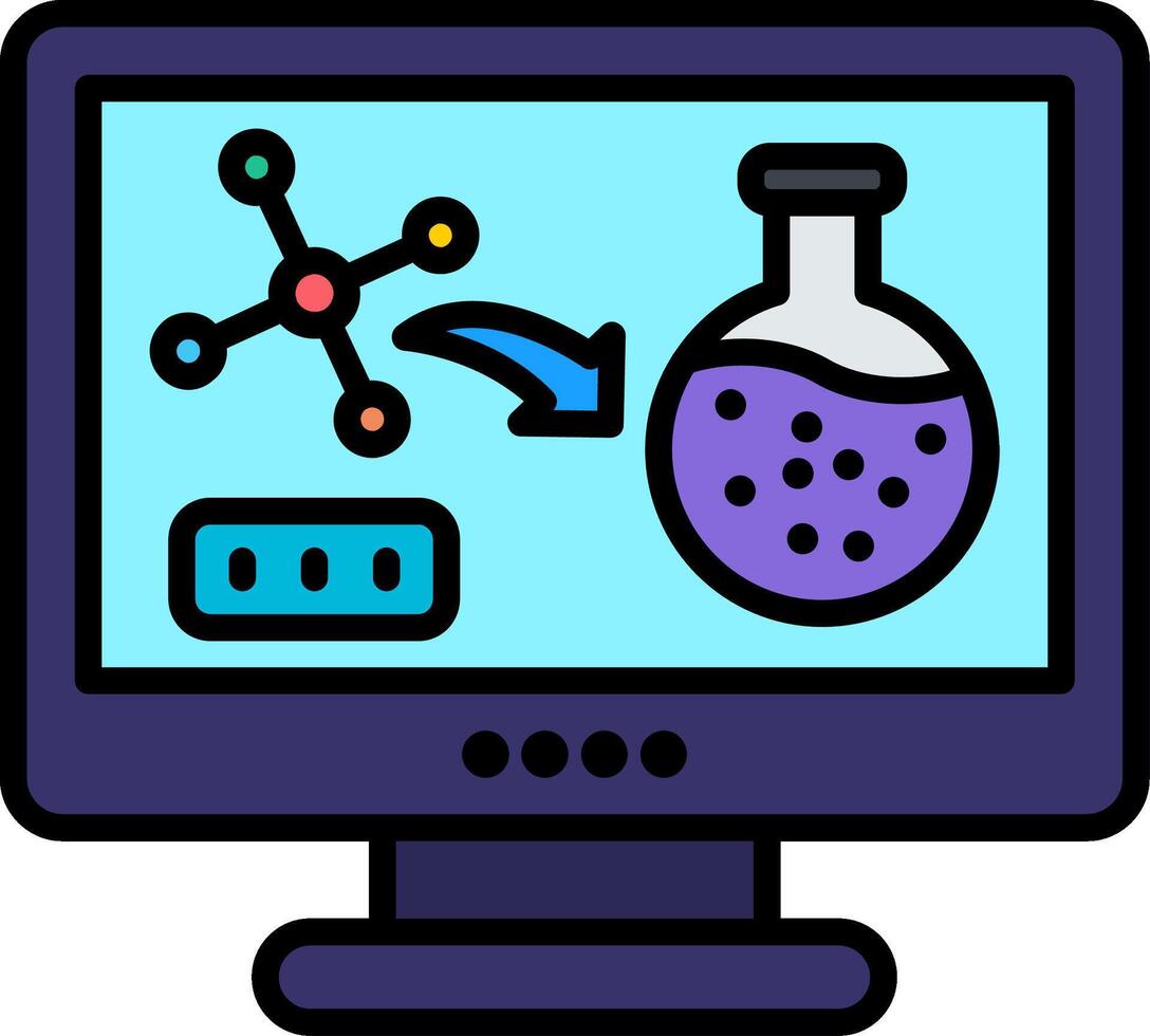 Virtual Lab Line Filled Icon vector