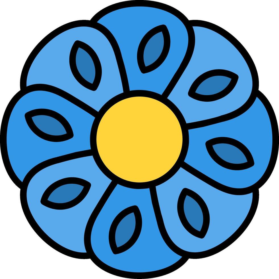 Alpine Forget Me Not Line Filled Icon vector