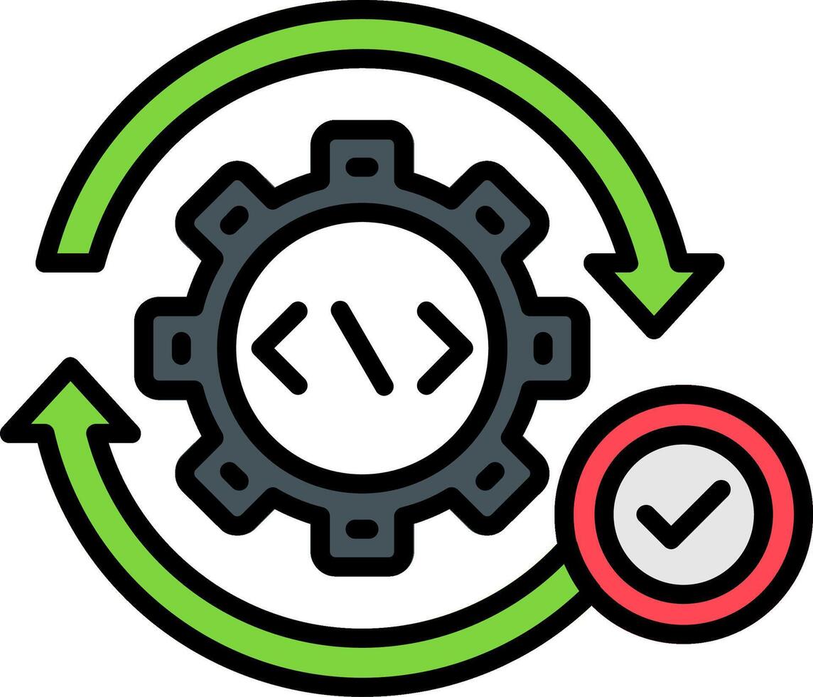 Continuous Line Filled Icon vector
