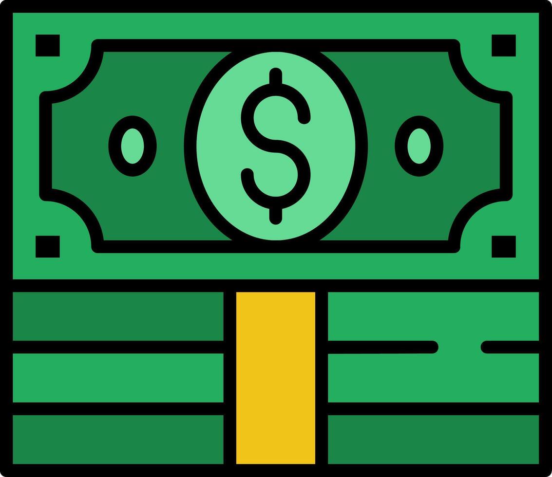 Dollar Line Filled Icon vector