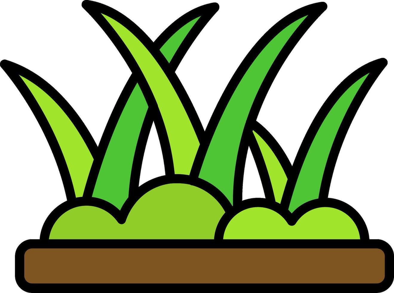 Grass Line Filled Icon vector