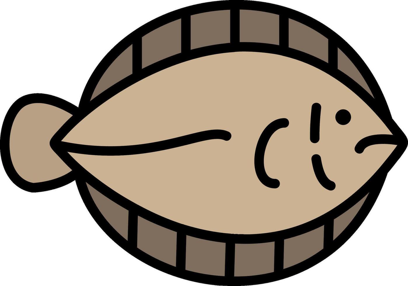 Flounder Line Filled Icon vector