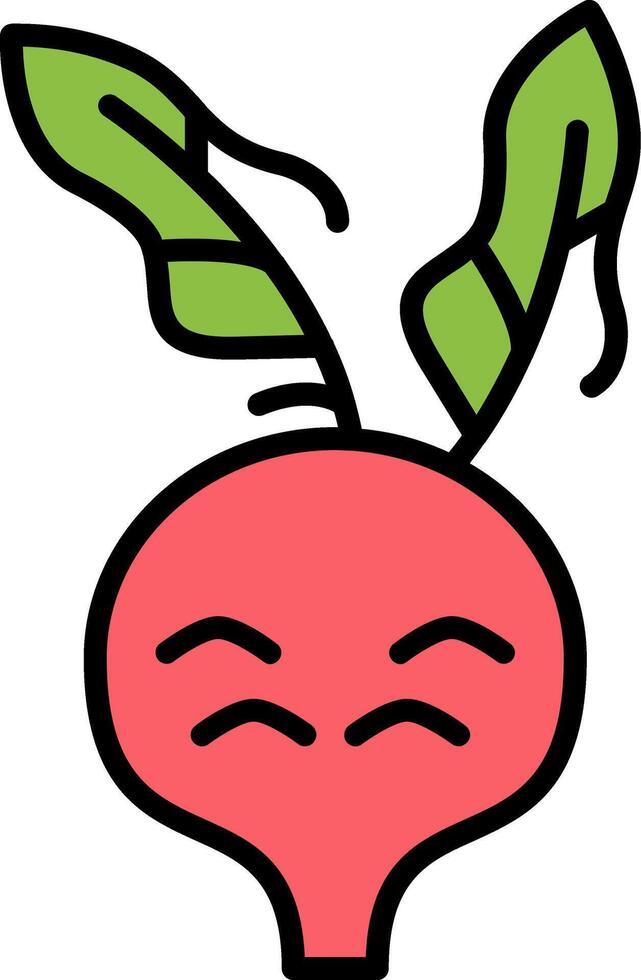 Kohlrabi Line Filled Icon vector