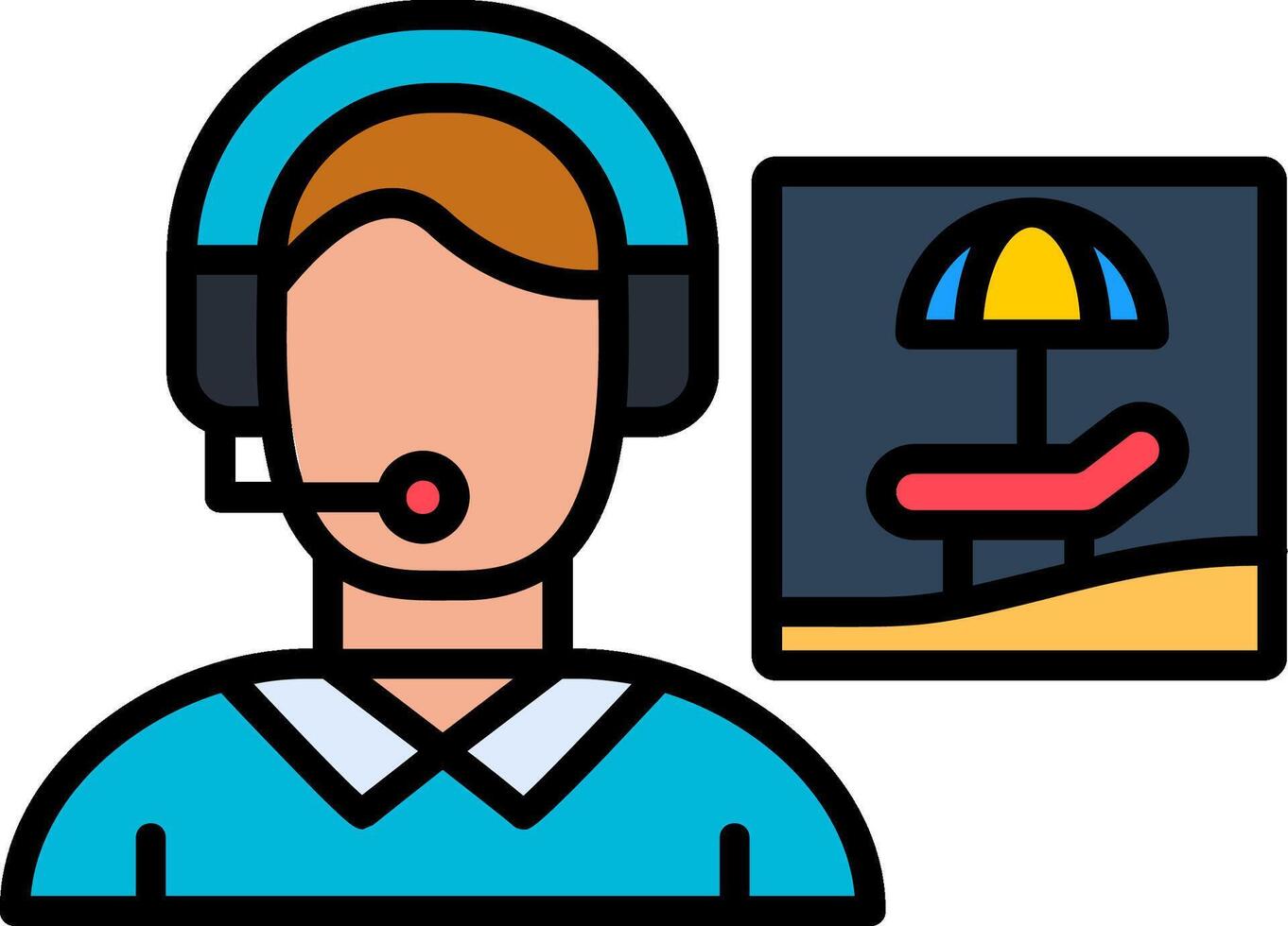 Travel Agent Line Filled Icon vector