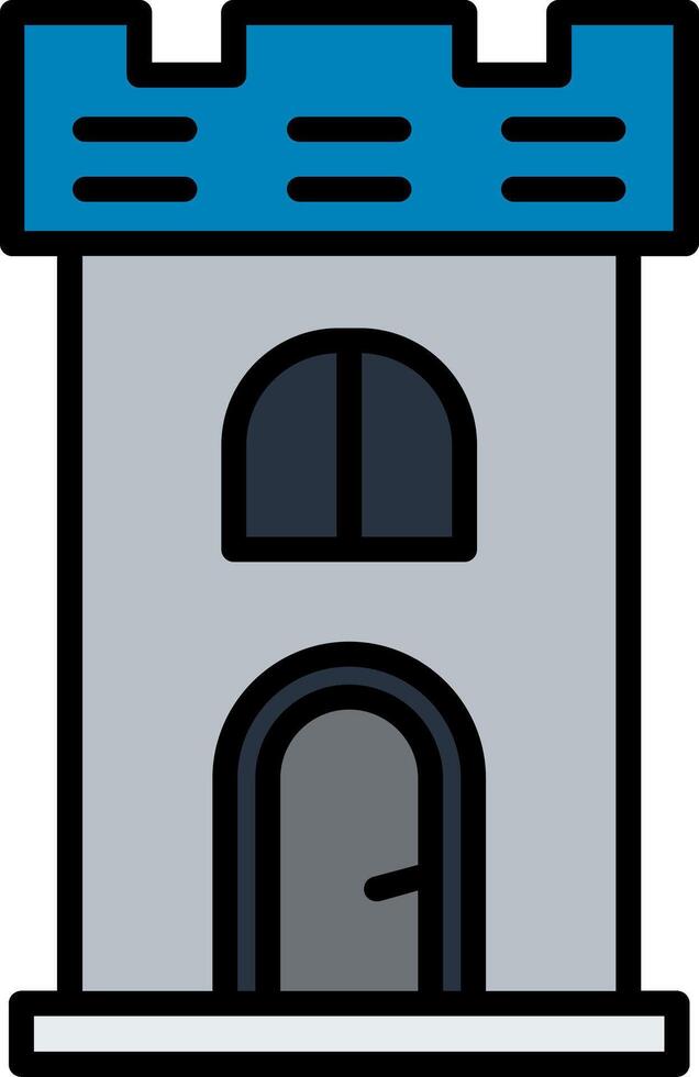 Tower Line Filled Icon vector