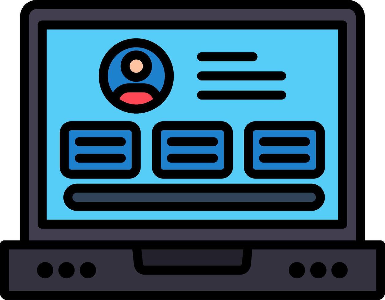 Profile Line Filled Icon vector