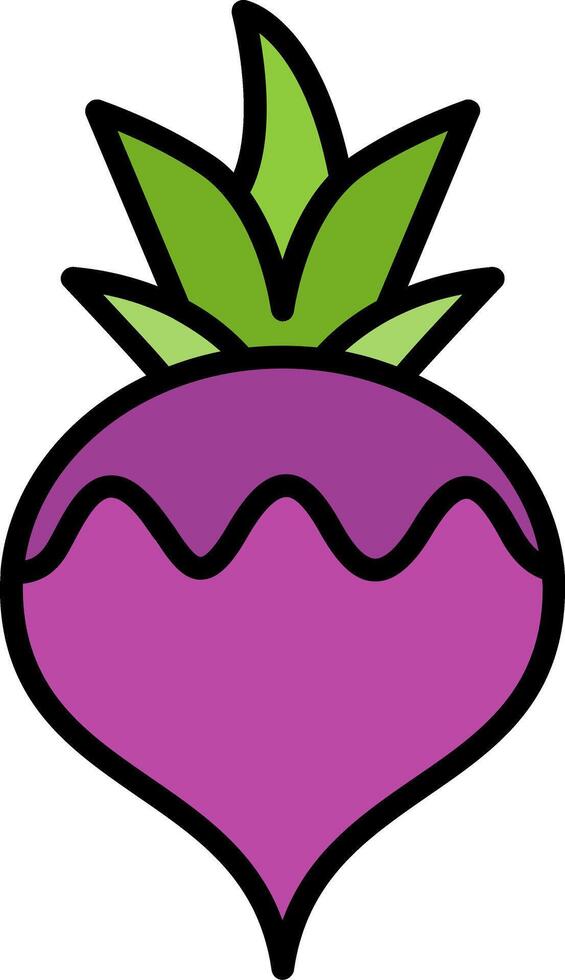 Turnip Line Filled Icon vector