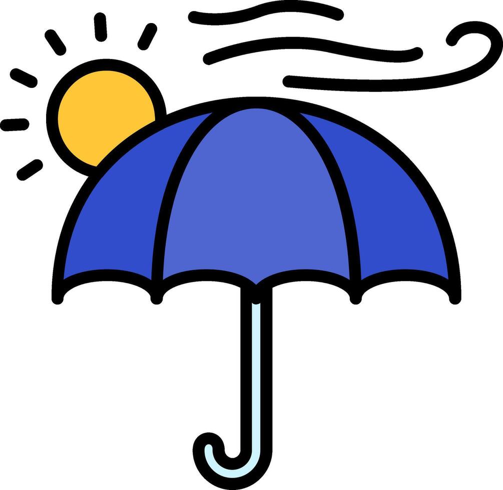 Umbrella Line Filled Icon vector