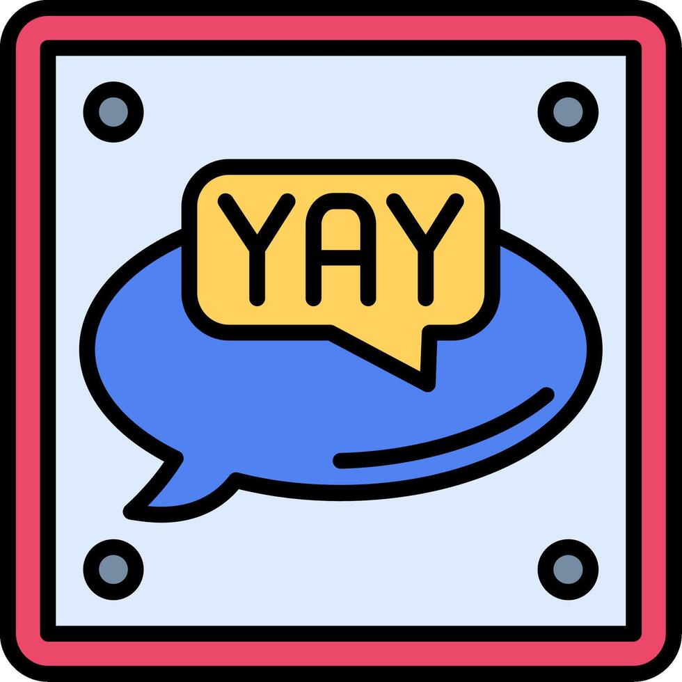 Yay Line Filled Icon vector