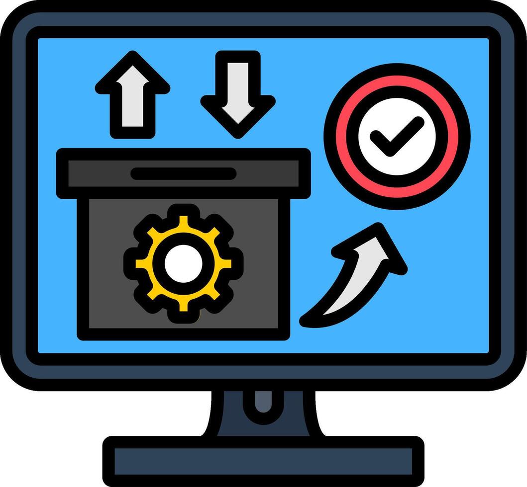 Black Box Line Filled Icon vector