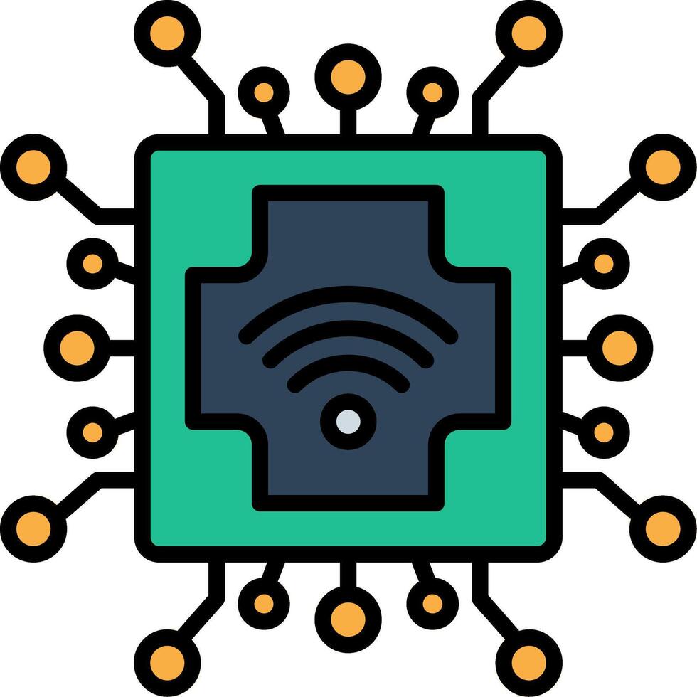 Cpu Line Filled Icon vector