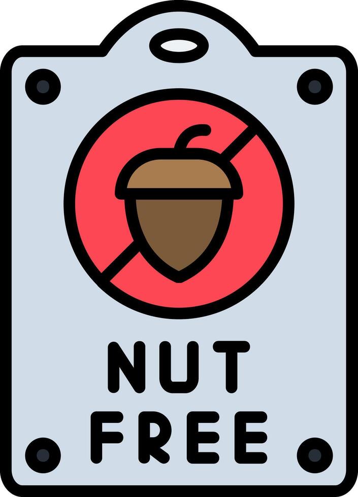 Nut free Line Filled Icon vector