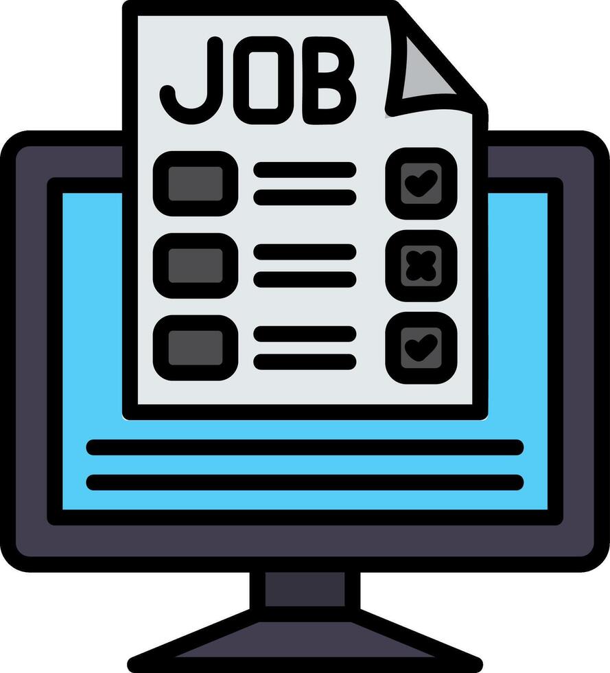Online Test Line Filled Icon vector