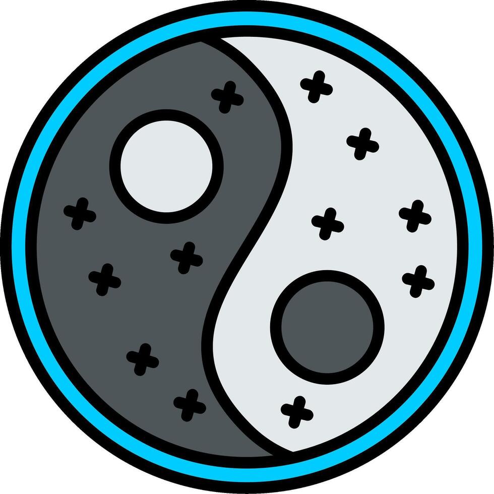 Yin Yang Line Filled Icon vector