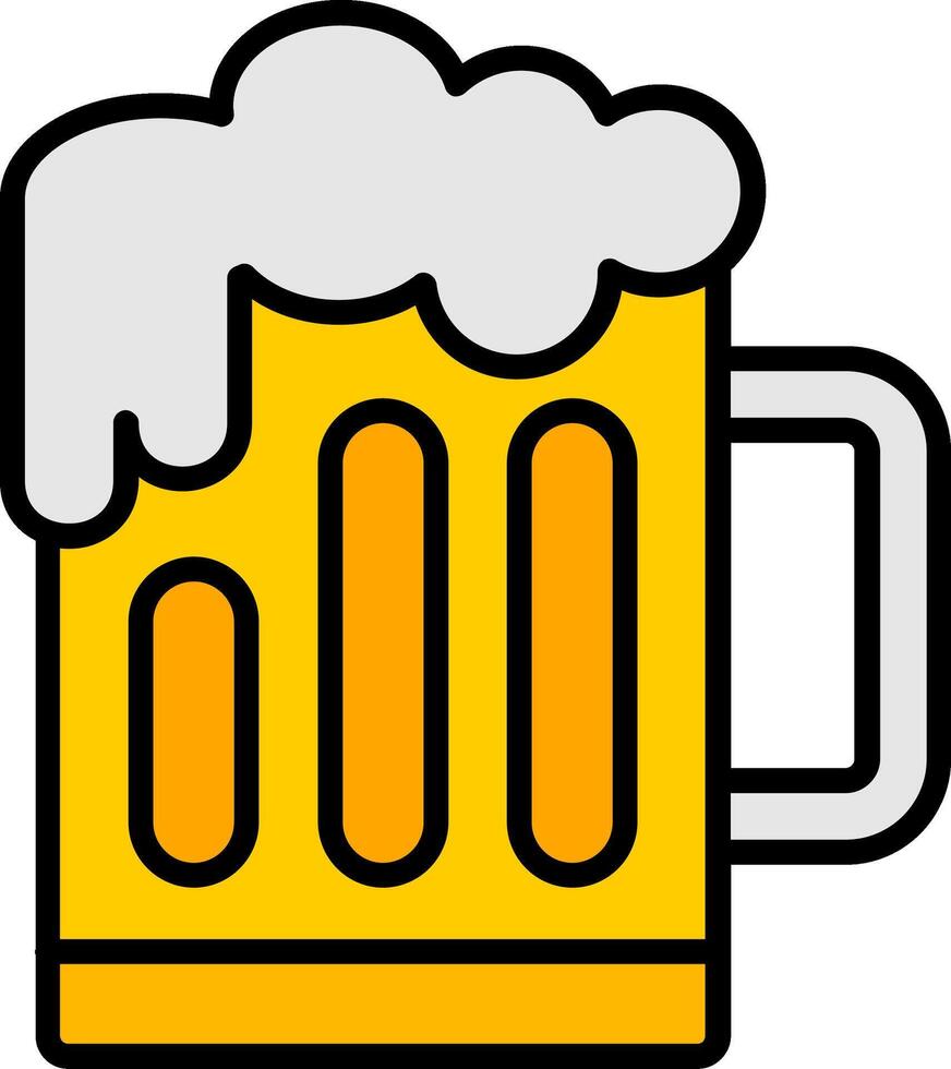 Beer Line Filled Icon vector