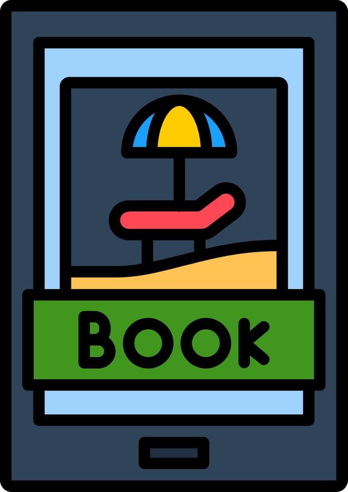 Booking Trip Line Filled Icon vector