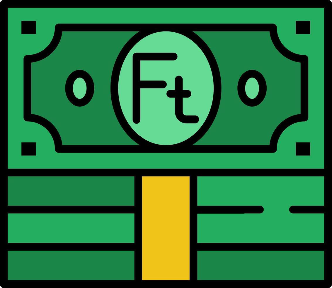 Forint Line Filled Icon vector