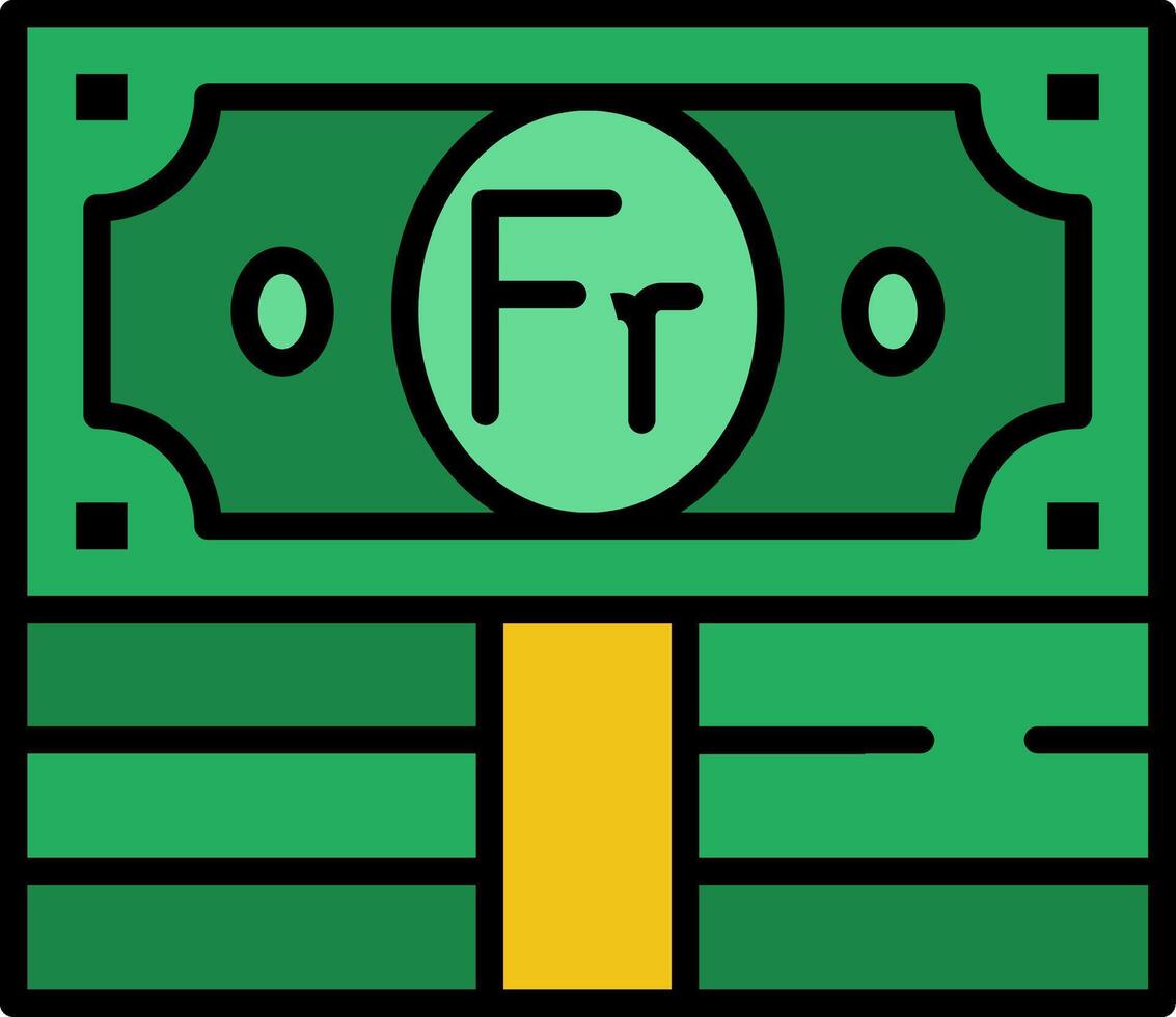 Franc Line Filled Icon vector