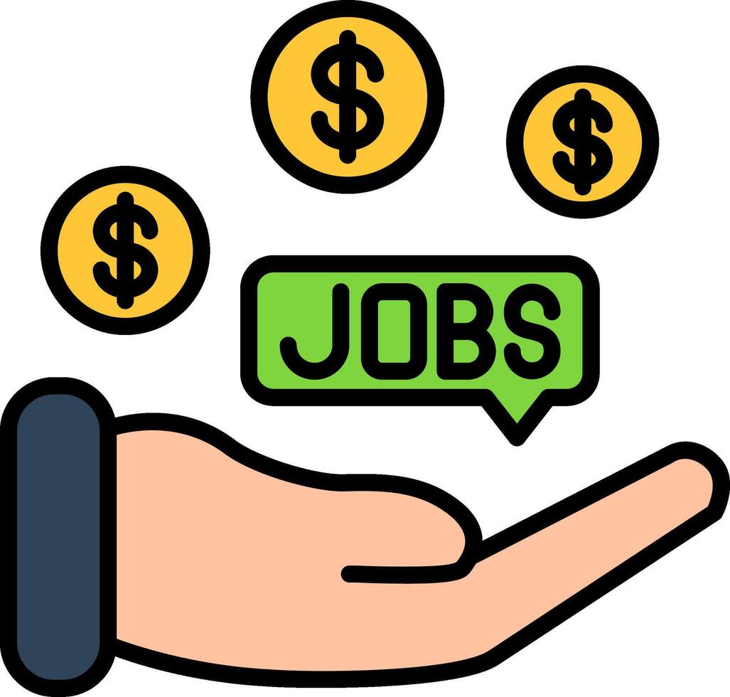 Job Offer Line Filled Icon vector