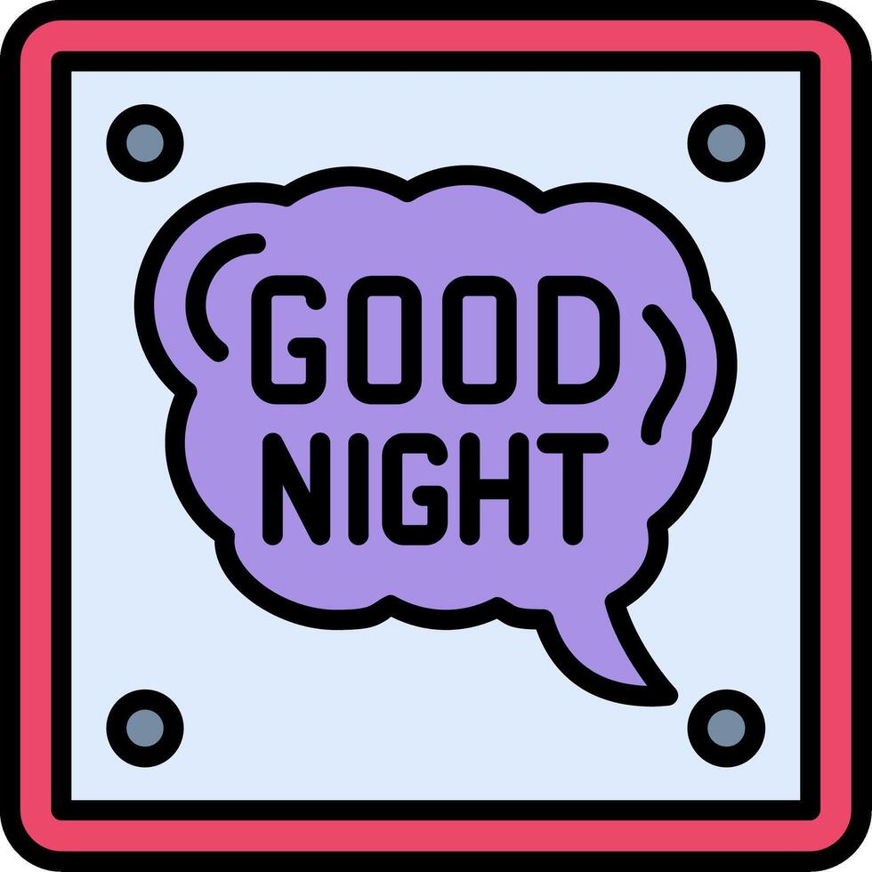 Good Night Line Filled Icon vector