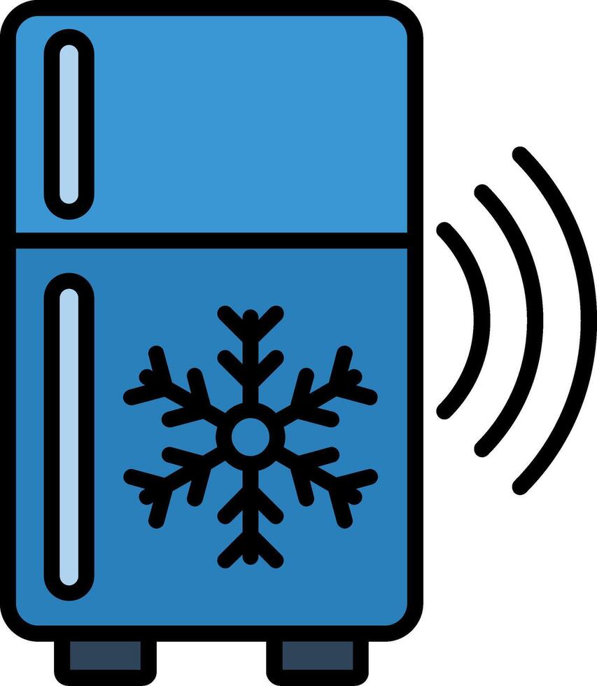 Refrigerator Line Filled Icon vector