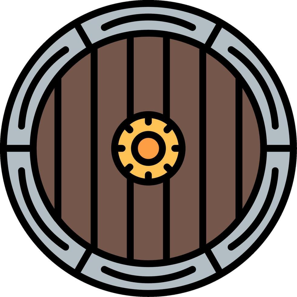 Shield Line Filled Icon vector