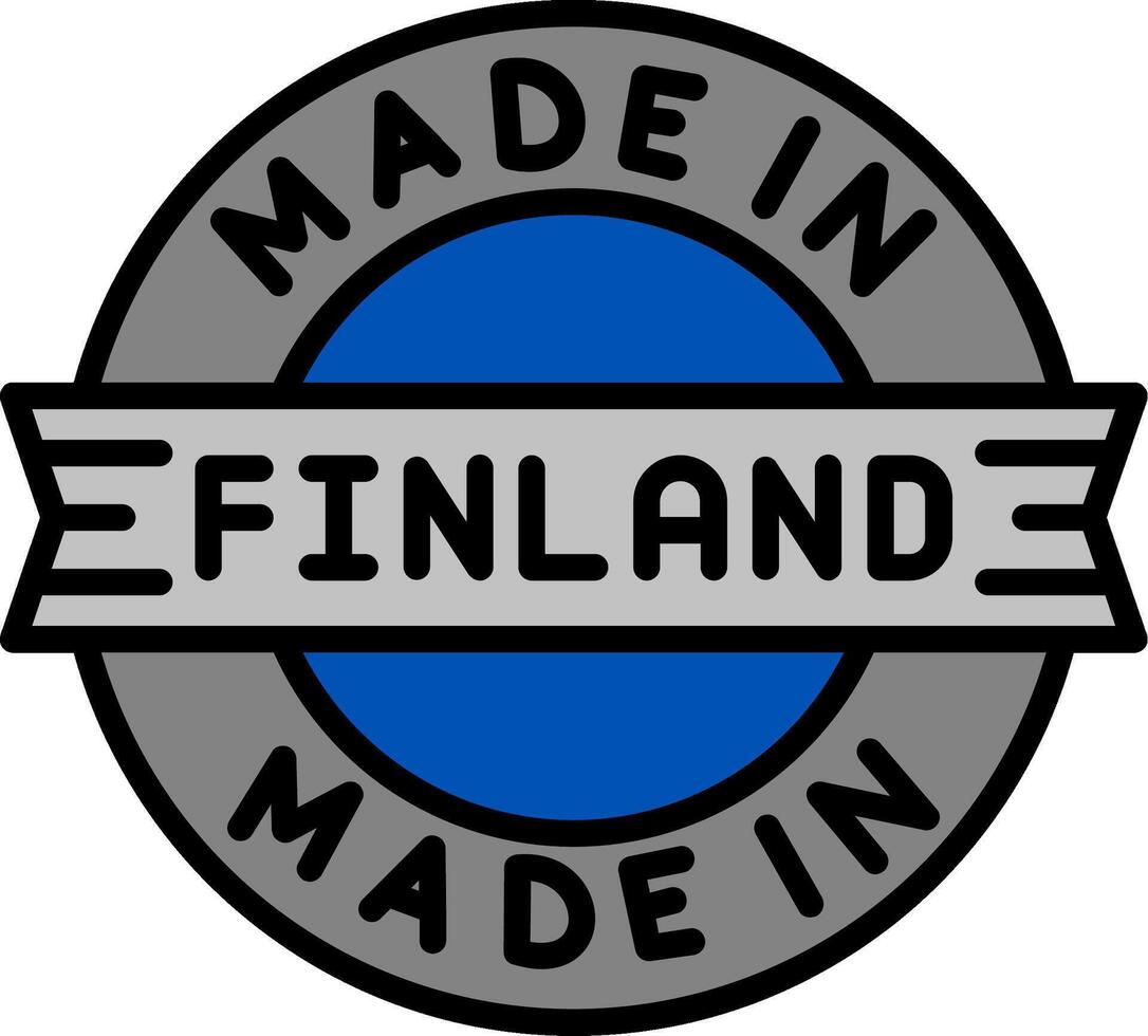 Made In Finland Line Filled Icon vector