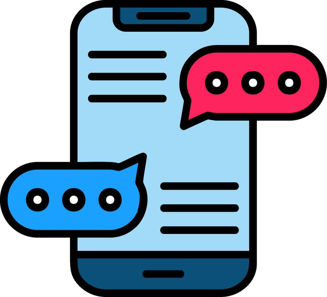 Chat Line Filled Icon vector
