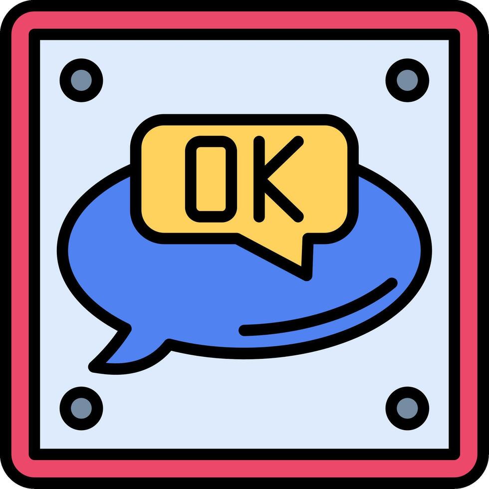 Ok Line Filled Icon vector