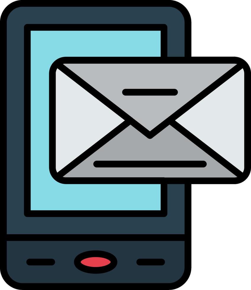 Mail Line Filled Icon vector