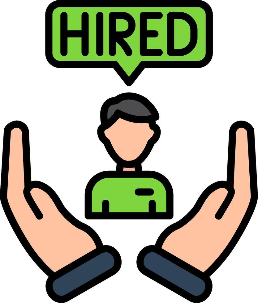 Hired Line Filled Icon vector
