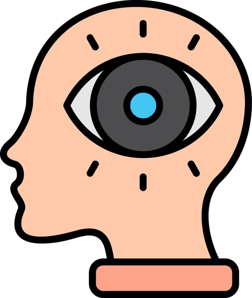 Paranoid Line Filled Icon vector