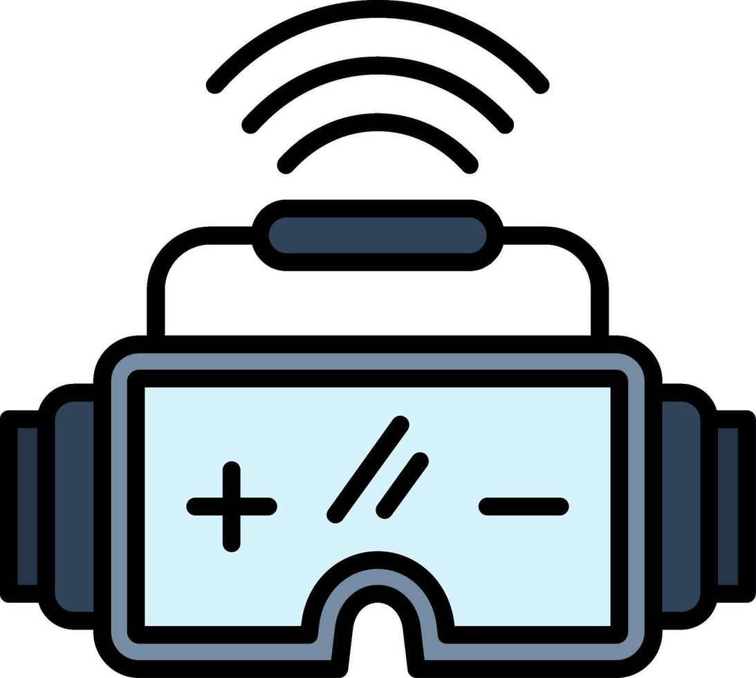 Virtual Reality Line Filled Icon vector