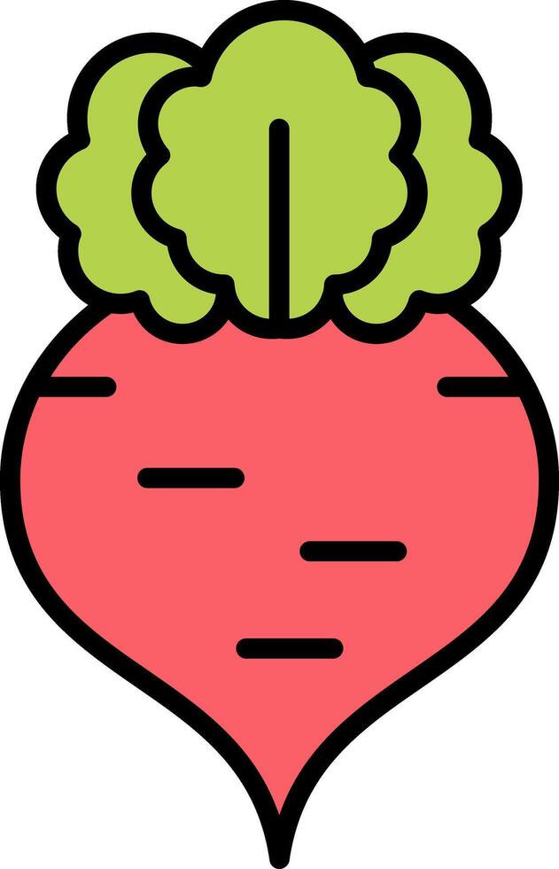 Radish Line Filled Icon vector
