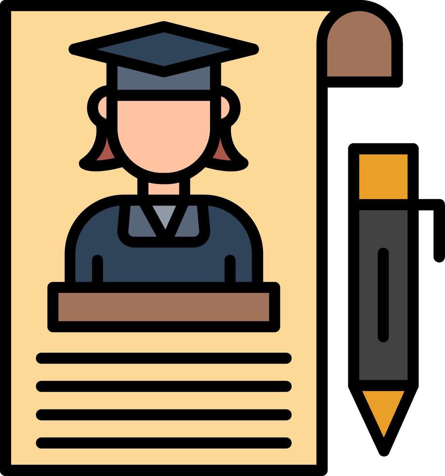 Curriculum Line Filled Icon vector