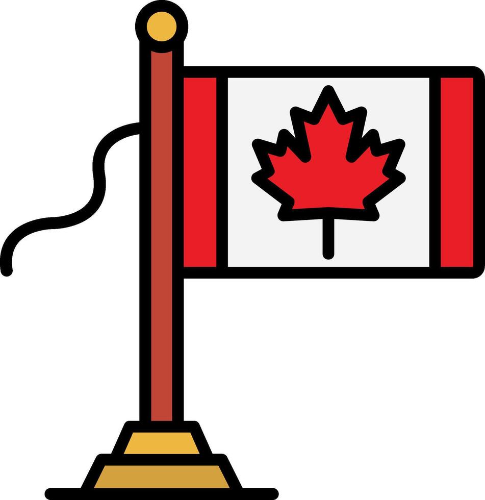 Canada Flag Line Filled Icon vector
