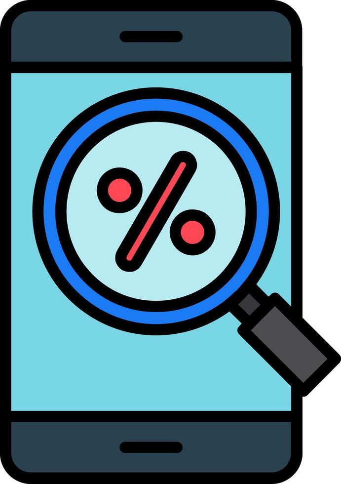 Discount Line Filled Icon vector