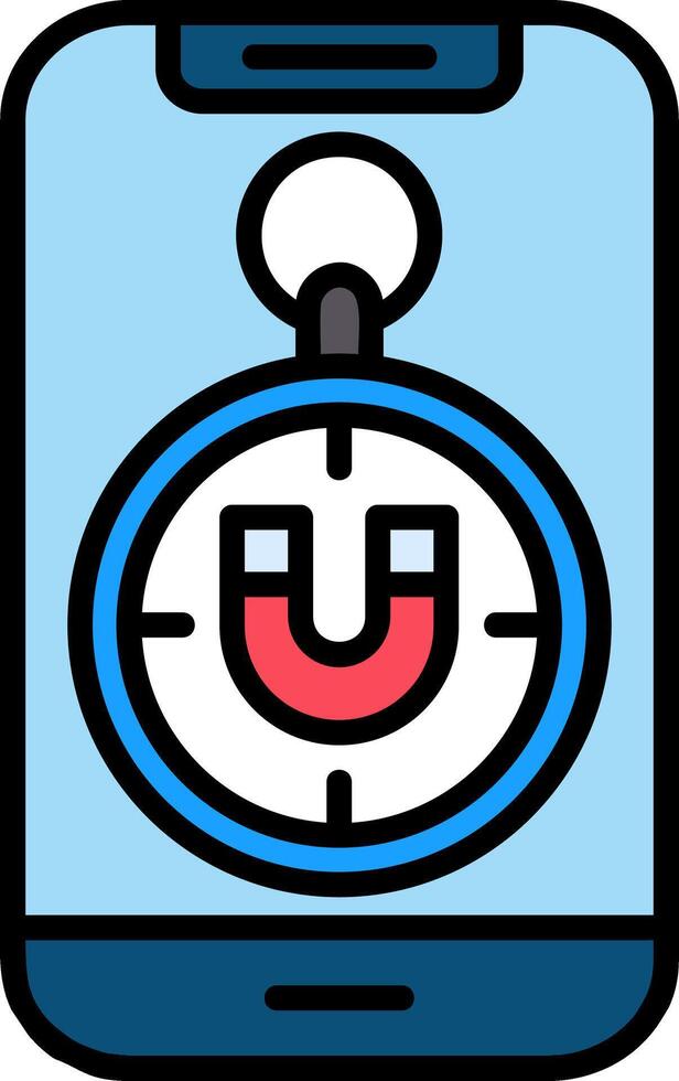 Magnetometer Line Filled Icon vector