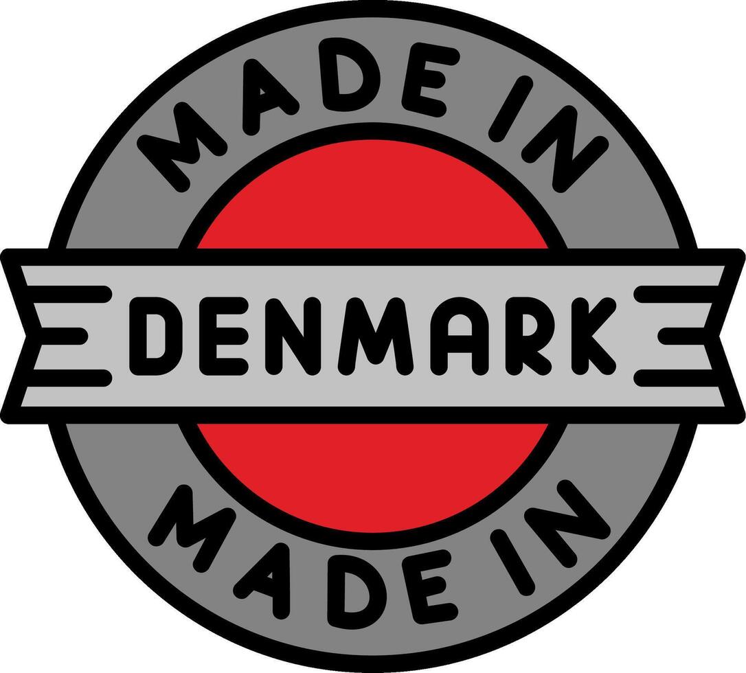 Made In Denmark Line Filled Icon vector