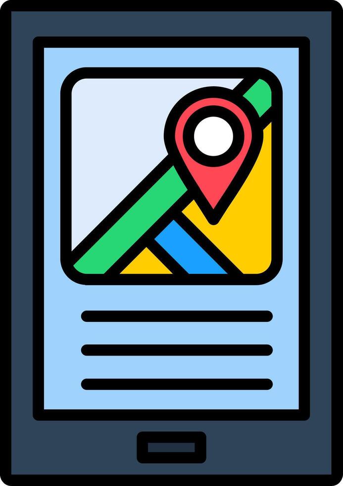 Map Line Filled Icon vector