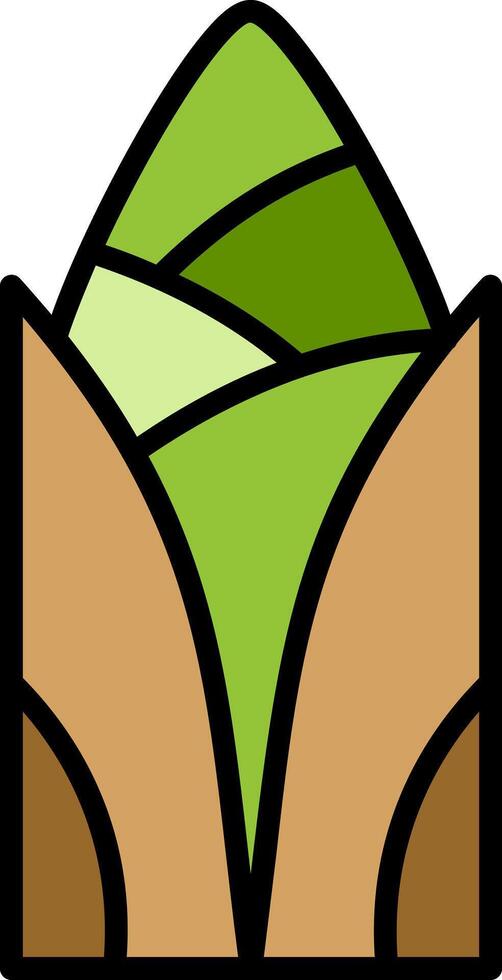 Bamboo Shoots Line Filled Icon vector