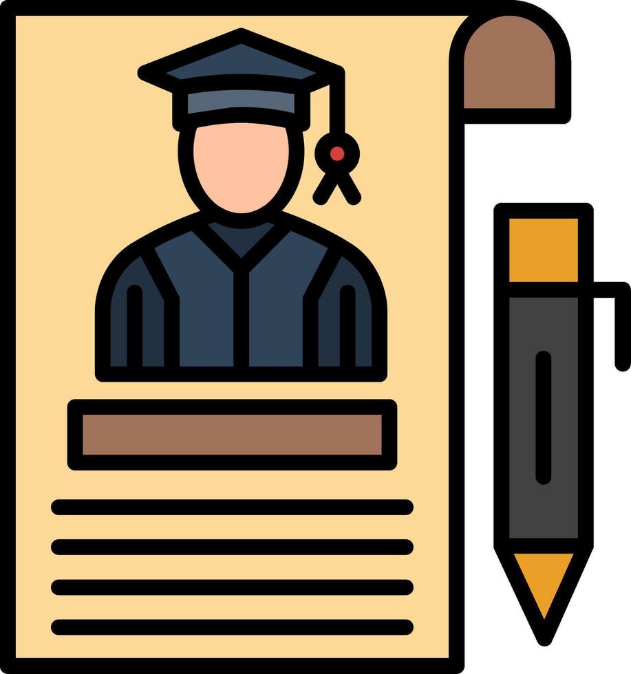 Curriculum Line Filled Icon vector