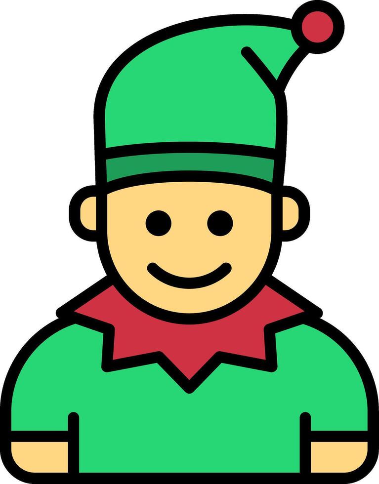 Elf Line Filled Icon vector