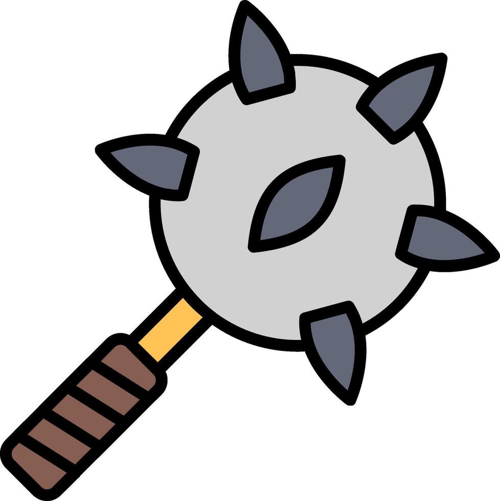 Mace Line Filled Icon vector