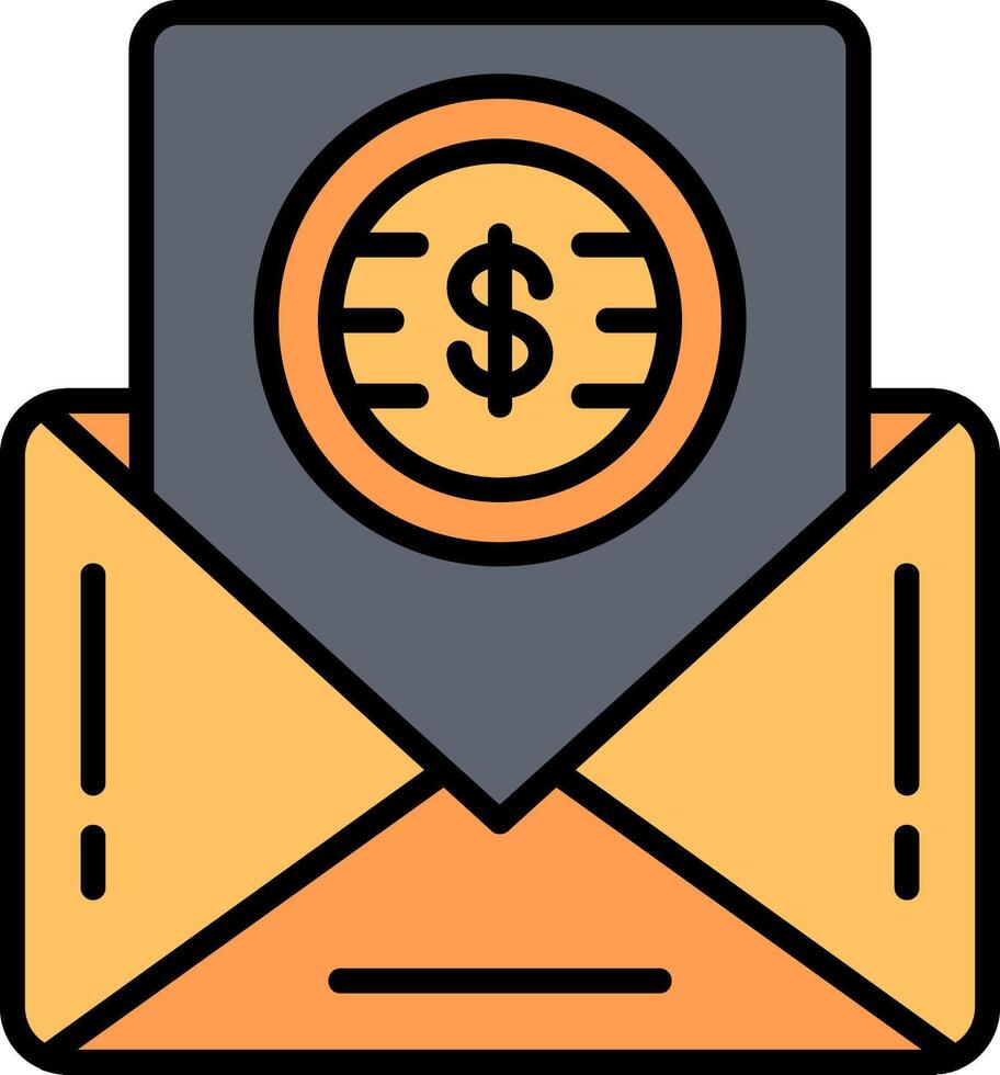 Mail Line Filled Icon vector