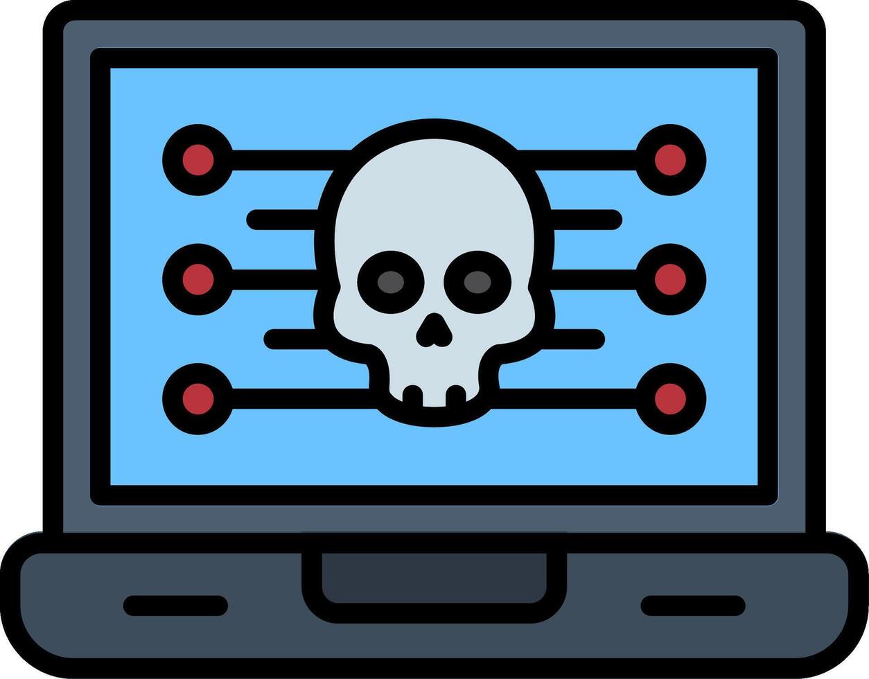 Malware Line Filled Icon vector