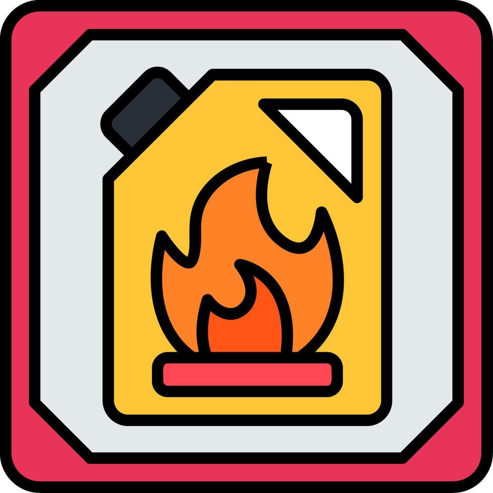 Flammable Materials Line Filled Icon vector