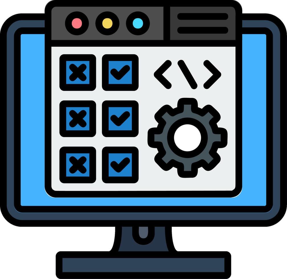 Kanban Line Filled Icon vector